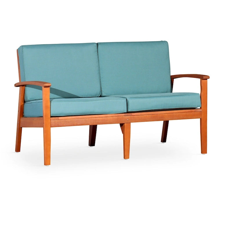 DTY Outdoor Living Longs Peak Eucalyptus Loveseat with Cushions