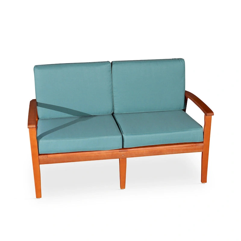DTY Outdoor Living Longs Peak Eucalyptus Loveseat with Cushions