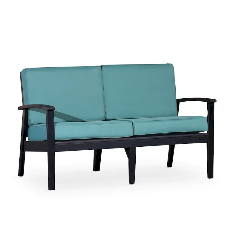 DTY Outdoor Living Longs Peak Eucalyptus Loveseat with Cushions