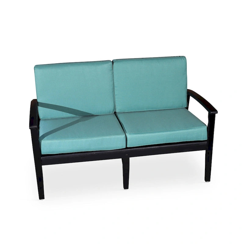 DTY Outdoor Living Longs Peak Eucalyptus Loveseat with Cushions