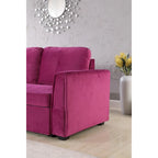 91-in. Velvet Reversible Convertible Storage Sectional/Sofa Sleeper