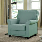 Charmayne Transitional Linen Padded Chair with Rolled Arms by