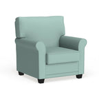 Charmayne Transitional Linen Padded Chair with Rolled Arms by