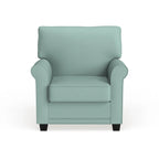 Charmayne Transitional Linen Padded Chair with Rolled Arms by