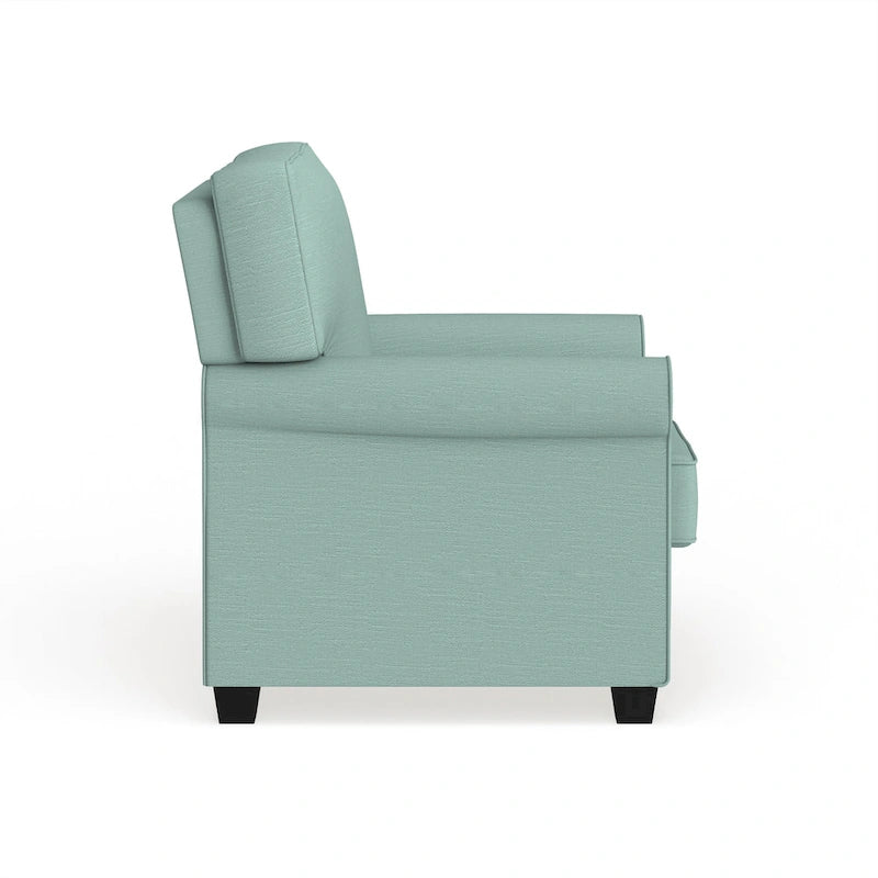 Charmayne Transitional Linen Padded Chair with Rolled Arms by