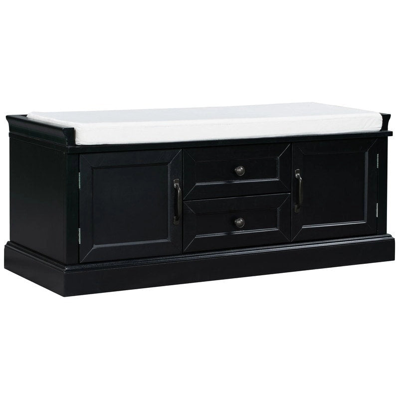 Storage Bench with 2 Drawers and 2 Cabinets