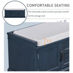 Storage Bench with 2 Drawers and 2 Cabinets