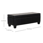 York Upholstered Quilted Stitched Flip-Top Storage Bench