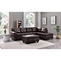 111 in. W 2-piece Faux Leather L Shape Sectional Sofa - 78L x 111W x 32H