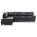 111 in. W 2-piece Faux Leather L Shape Sectional Sofa - 78L x 111W x 32H