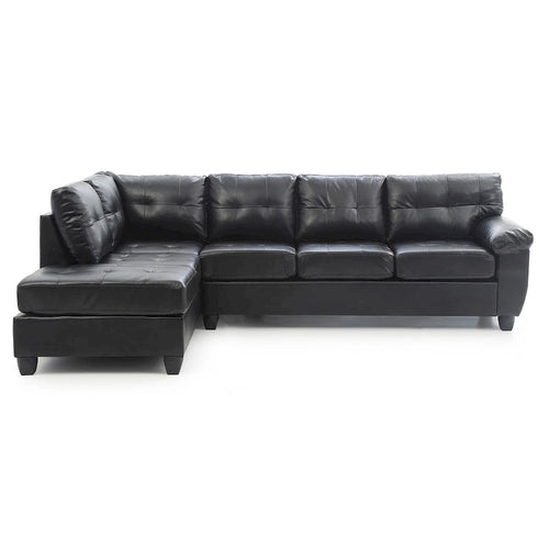 111 in. W 2-piece Faux Leather L Shape Sectional Sofa - 78L x 111W x 32H