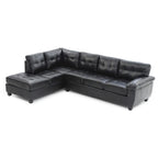 111 in. W 2-piece Faux Leather L Shape Sectional Sofa - 78L x 111W x 32H