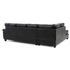 111 in. W 2-piece Faux Leather L Shape Sectional Sofa - 78L x 111W x 32H