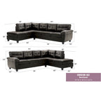 111 in. W 2-piece Faux Leather L Shape Sectional Sofa - 78L x 111W x 32H