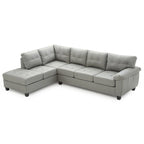 111 in. W 2-piece Faux Leather L Shape Sectional Sofa - 78L x 111W x 32H