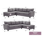 111 in. W 2-piece Faux Leather L Shape Sectional Sofa - 78L x 111W x 32H