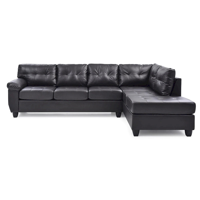 111 in. W 2-piece Faux Leather L Shape Sectional Sofa - 78L x 111W x 32H