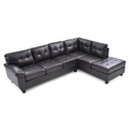 111 in. W 2-piece Faux Leather L Shape Sectional Sofa - 78L x 111W x 32H