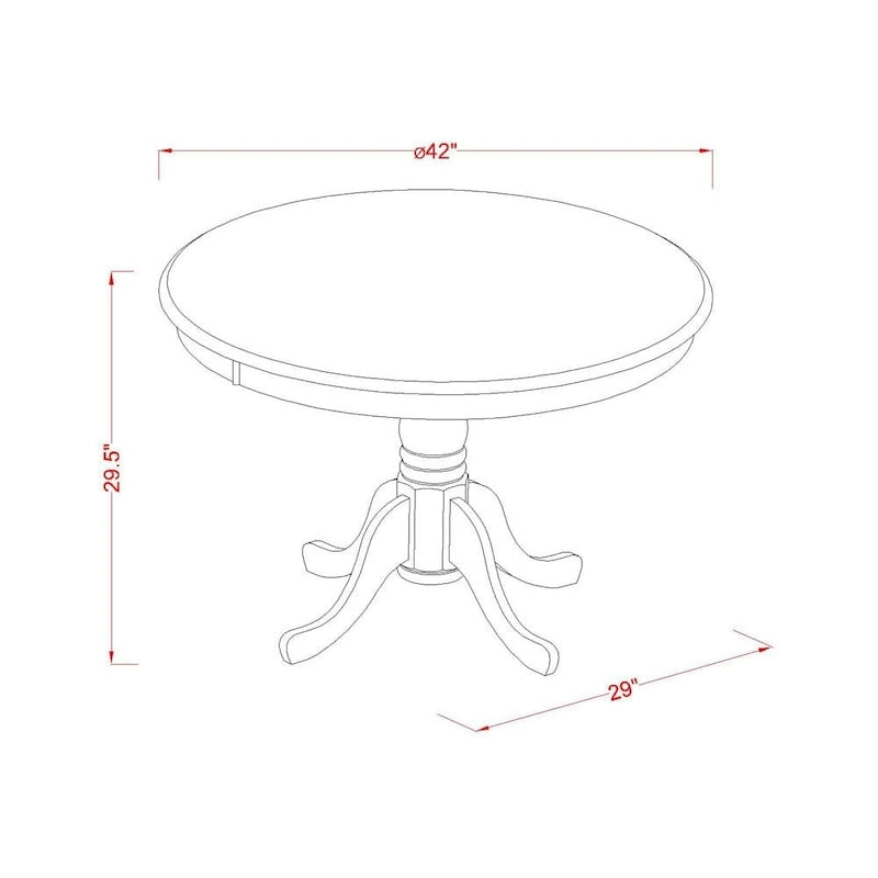 Hartland Kitchen Table - a Round Dining Table Top with Pedestal Base(Finish Options)