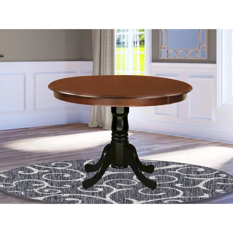 Hartland Kitchen Table - a Round Dining Table Top with Pedestal Base(Finish Options)