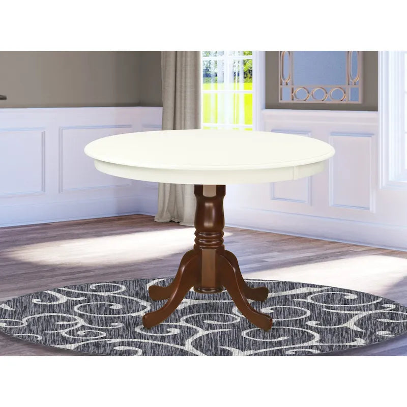 Hartland Kitchen Table - a Round Dining Table Top with Pedestal Base(Finish Options)