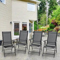 Outdoor Folding Sling Dining Chair Aluminum & Steel Frame, Set of 4
