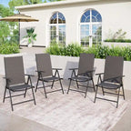 Outdoor Folding Sling Dining Chair Aluminum & Steel Frame, Set of 4