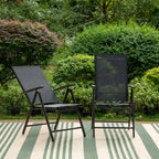 Outdoor Folding Sling Dining Chair Aluminum & Steel Frame, Set of 4