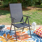 Outdoor Folding Sling Dining Chair Aluminum & Steel Frame, Set of 4