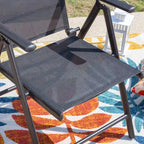 Outdoor Folding Sling Dining Chair Aluminum & Steel Frame, Set of 4