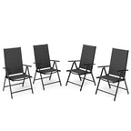 Outdoor Folding Sling Dining Chair Aluminum & Steel Frame, Set of 4
