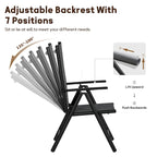 Outdoor Folding Sling Dining Chair Aluminum & Steel Frame, Set of 4