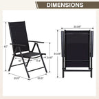 Outdoor Folding Sling Dining Chair Aluminum & Steel Frame, Set of 4
