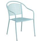 28 Square Indoor-Outdoor Steel Patio Table Set with 4 Round Back Chairs