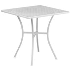 28 Square Indoor-Outdoor Steel Patio Table Set with 4 Round Back Chairs