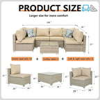Outdoor 7 Pieces Patio Furniture Wicker Sectional Sofa Set