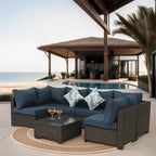 Outdoor 7 Pieces Patio Furniture Wicker Sectional Sofa Set