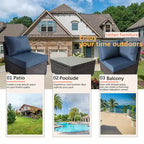 Outdoor 7 Pieces Patio Furniture Wicker Sectional Sofa Set