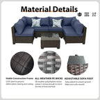 Outdoor 7 Pieces Patio Furniture Wicker Sectional Sofa Set