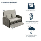 Outdoor Wicker Double Chaise Lounge with Grey Cushion