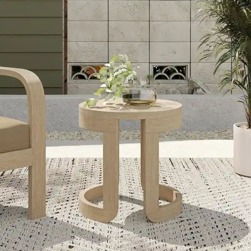 Corvus Manati Round 20-Inch Acacia Wood Coffee Table