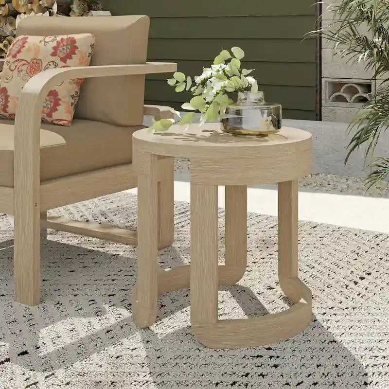 Corvus Manati Round 20-Inch Acacia Wood Coffee Table