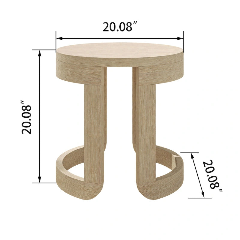 Corvus Manati Round 20-Inch Acacia Wood Coffee Table