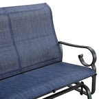 Patio Festival 2-Piece Outdoor Patio Glider Loveseat with Table Set