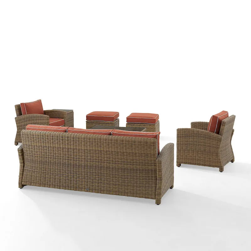 Crosley Bradenton 7Pc Outdoor Wicker Sofa Set - 151 W x 163 D x 32.5 H