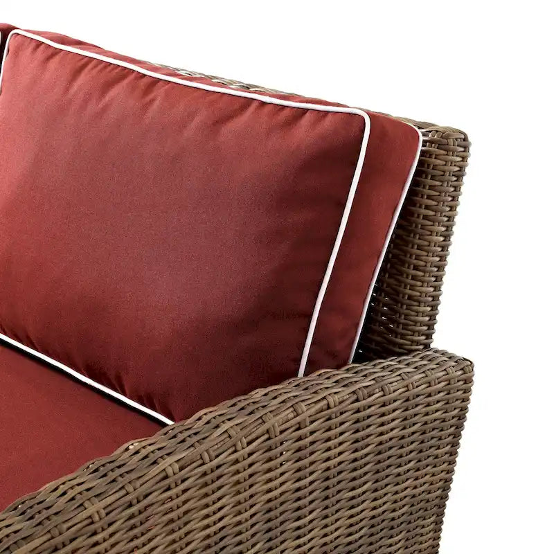 Crosley Bradenton 7Pc Outdoor Wicker Sofa Set - 151 W x 163 D x 32.5 H