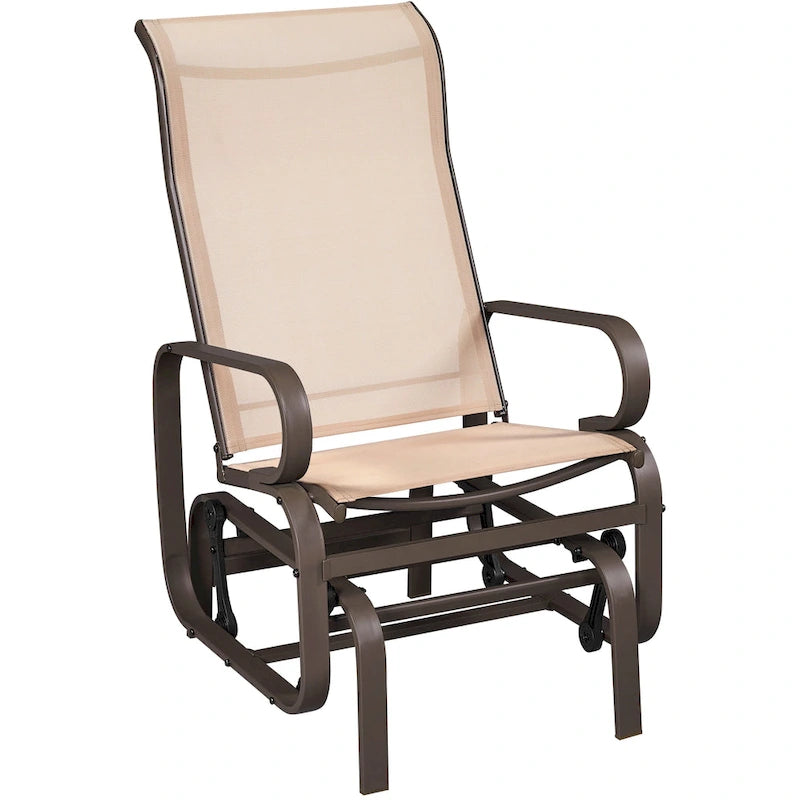 Yaheetech Fabric and Steel Porch Glider Chair for Outdoor Garden Patio