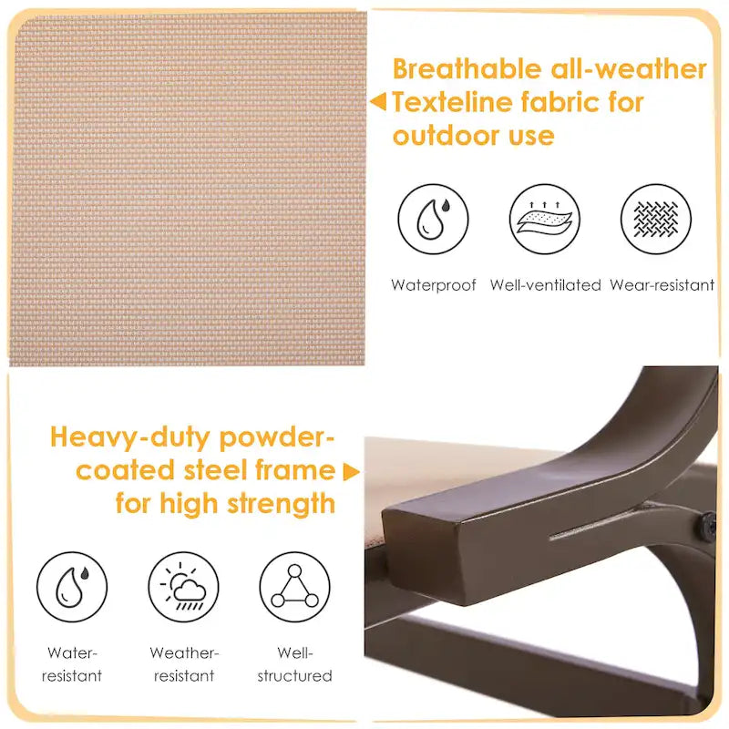 Yaheetech Fabric and Steel Porch Glider Chair for Outdoor Garden Patio