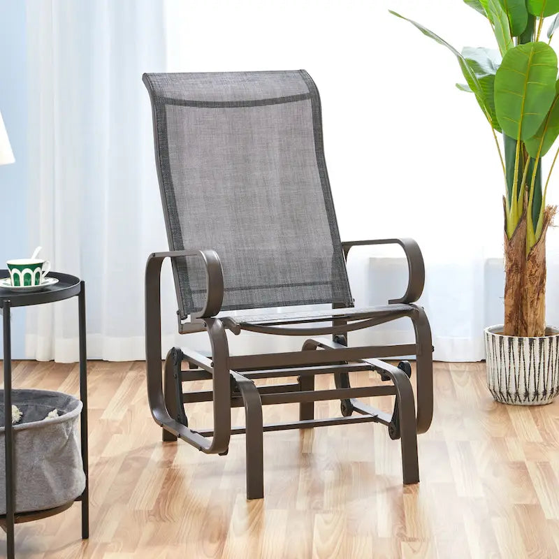Yaheetech Fabric and Steel Porch Glider Chair for Outdoor Garden Patio