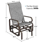 Yaheetech Fabric and Steel Porch Glider Chair for Outdoor Garden Patio